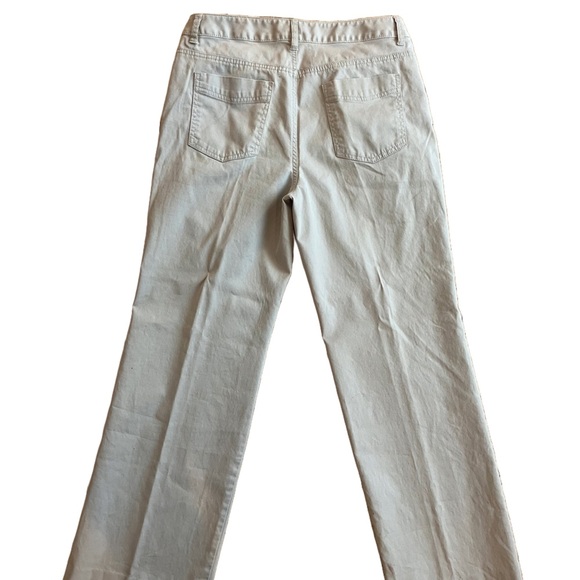 Liz Claiborne Audra Khaki Pants – Size 10, Wide Leg, Beige Cotton, Hemmed - Picture 10 of 11